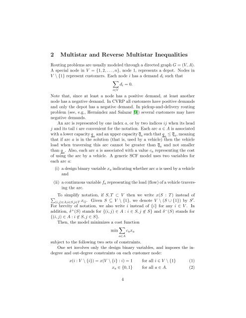 Reverse Multistar Inequalities and Vehicle Routing ... - IASI-CNR