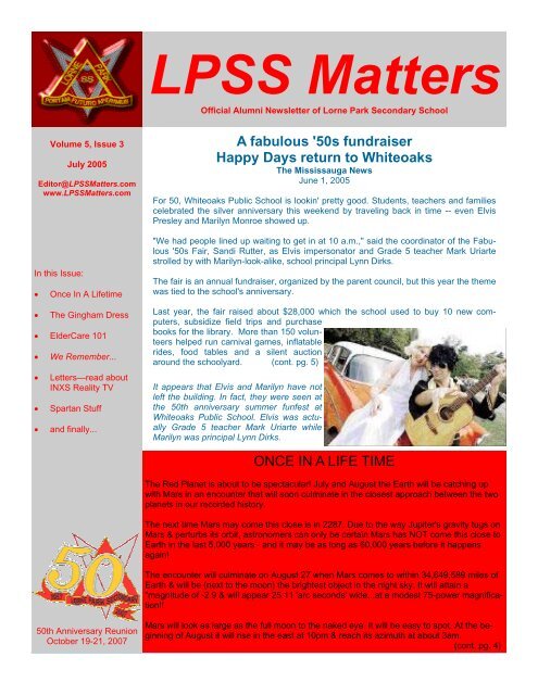 LPSS Matters - Lorne Park Secondary School Alumni Website Intro