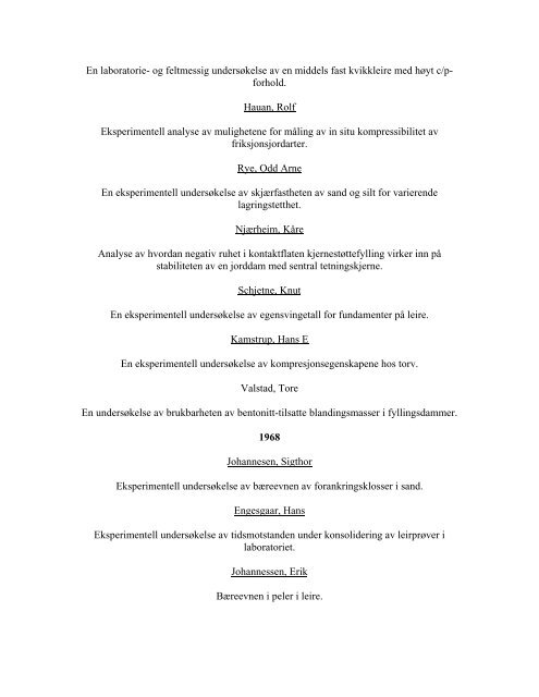 HOVEDOPPGAVER ved Institutt for geoteknikk, Department of ...