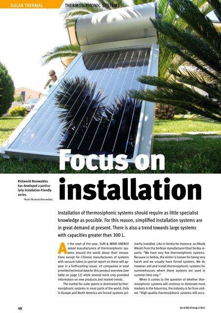 Installation of thermosiphonic systems should require as ... - Altawfeer