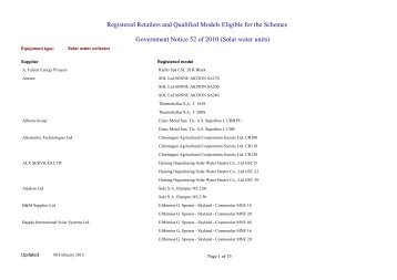 Website - SWH retailers and modules list_20130208