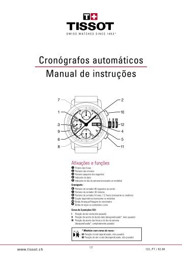 Cronógrafos automáticos Manual de instruções - Tissot