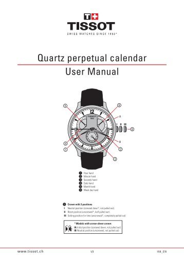 Quartz perpetual calendar User Manual - Product Support - Tissot