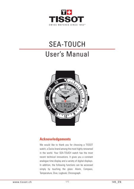 SEA-TOUCH User's Manual – TISSOT Support