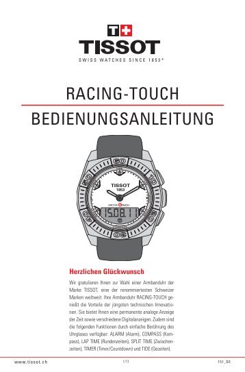 RACING-TOUCH BEDIENUNGSANLEITUNG - Tissot