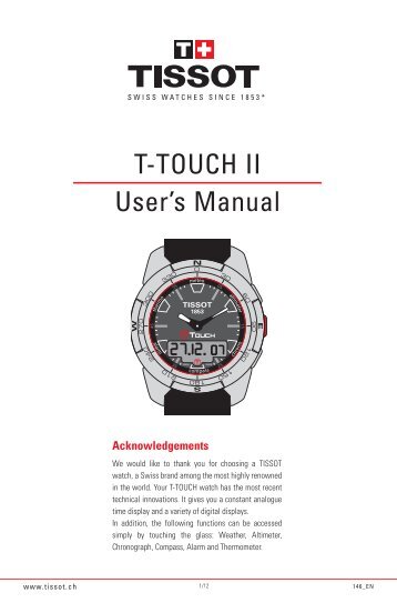 T-TOUCH II User's Manual - TISSOT Support