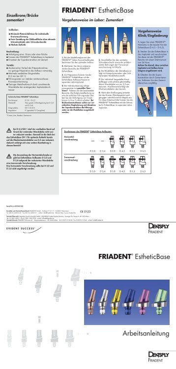 FRIADENT EstheticBase Arbeitsanleitung - DENTSPLY Friadent