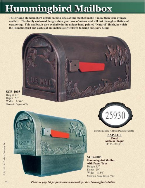 Mailbox Catalog - Special Lite Products