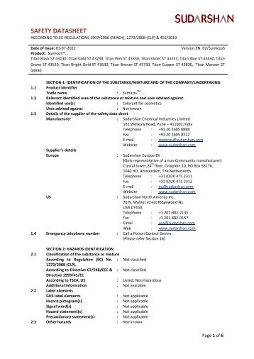 43130 MSDS.pdf - Sudarshan Chemical Industries Ltd.