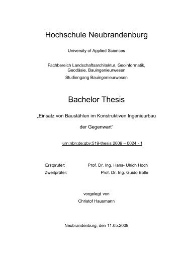 Hochschule Neubrandenburg Bachelor Thesis