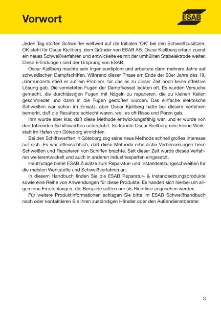 Handbuch für das Reparatur- und Instand- haltungsschweißen - Esab