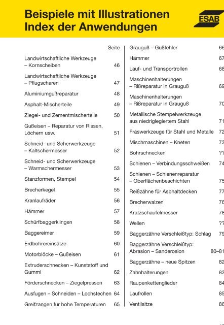 Handbuch für das Reparatur- und Instand- haltungsschweißen - Esab