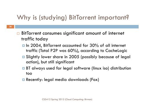 CS5412: TORRENTS AND TIT-FOR-TAT