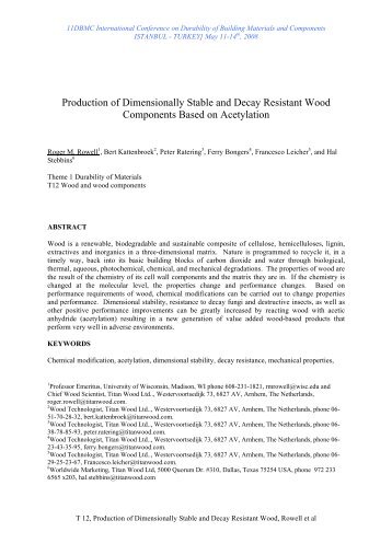 Production of Dimensionally Stable and Decay Resistant - Accoya