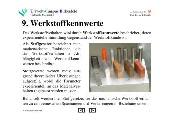 09 Werkstoffkennwerte - Umwelt-Campus Birkenfeld