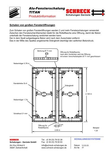 Alu-Fensterschalung TITAN Produktinformation - Schreck Schalungen