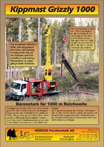 Kippmast Grizzly 1000 - Herzog Forsttechnik