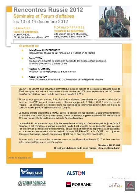 L'agenda de Business France