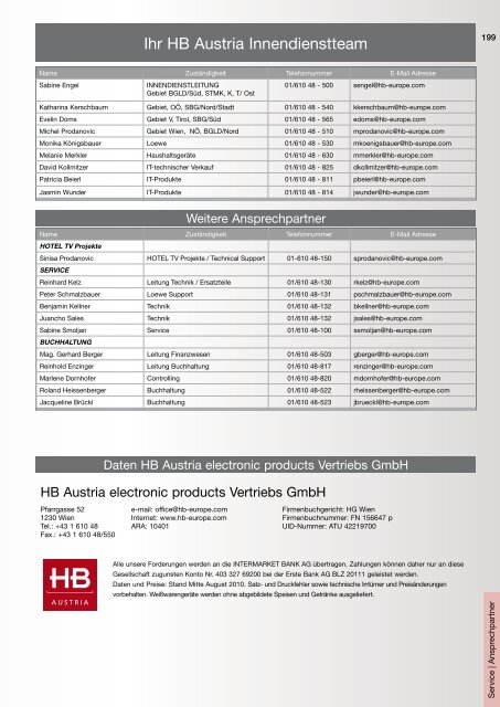 PRODUKTKATALOG - HB Europe