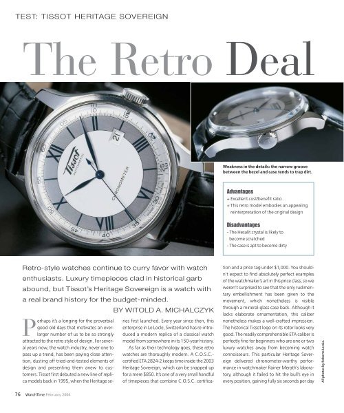 WT 2004 01 TEST TISSOT HERITAGE SOVEREIGN