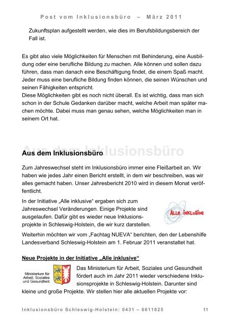 Ausgabe 12 / März 2011 - Inklusive