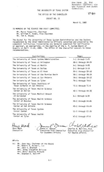 April 1985 - Docket - University of Texas System