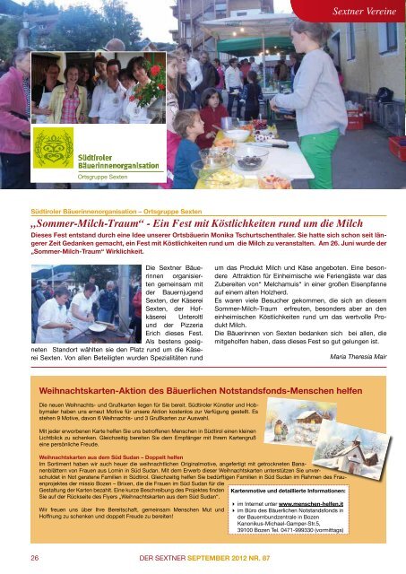 Gemeindeblatt der Sextner September 2012