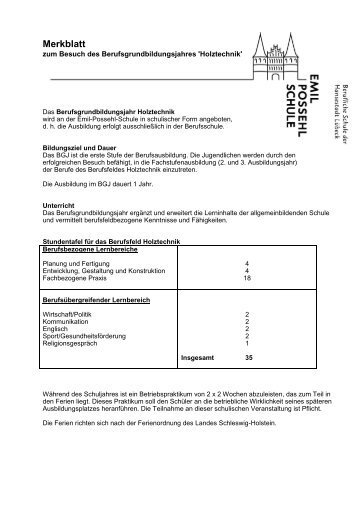 BGJ Holztechnik - Emil-Possehl-Schule Lübeck