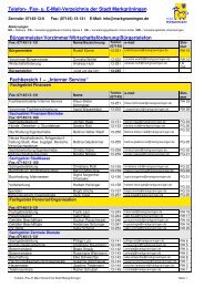 Telefon-/Fax-/E-mailverzeichnis (PDF) - Stadt Markgröningen