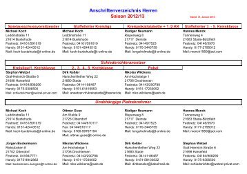 Anschriftenverzeichnis Herren Saison 2012/13 - NFV Kreis Stade