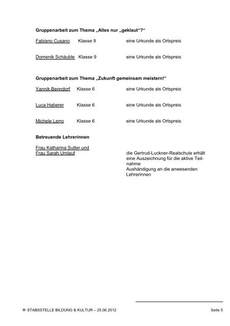 Liste der Preisträgerinnen und Preisträger des ... - Landkreis Lörrach