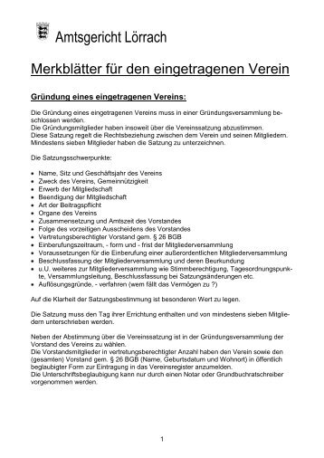 "Vereinsrecht" von Lisa Fiegle (PDF) - Landkreis LÃ¶rrach