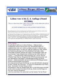Löhne von A bis Z, 4. Auflage (Stand 03/2006) - Löhner-Bürger-Allianz