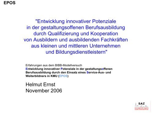 Vortrag Prof. Dr. Helmut Ernst - BiBB