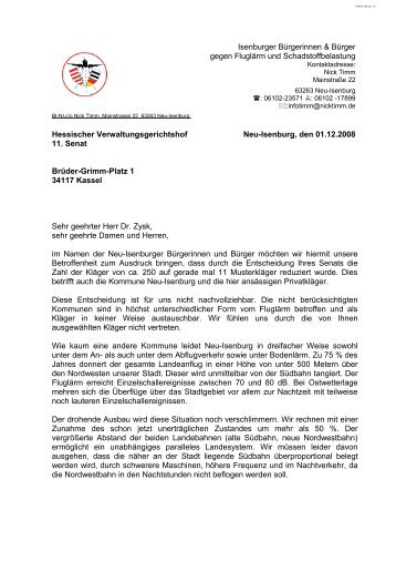 Offener Brief an den Hessischen Verwaltungsgerichtshof (VGH)