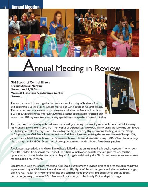 2009 Annual Report - Girl Scouts of Central Illinois