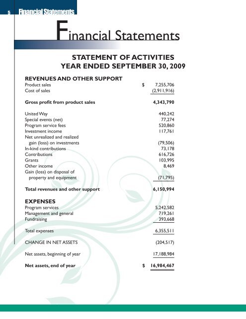 2009 Annual Report - Girl Scouts of Central Illinois