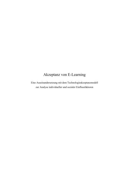 Akzeptanz von E-Learning