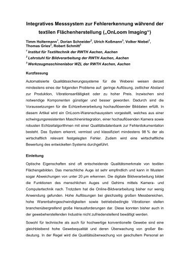 Abschlußbericht - Institut für Textiltechnik - RWTH Aachen