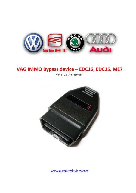 VAG Bypass - Immo OFF OBD ME7/EDC15/EDC16 - Vag-Diag