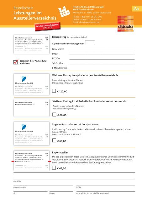 Bestellformular (pdf) - Didacta