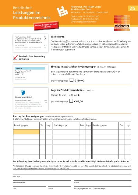 Bestellformular (pdf) - Didacta