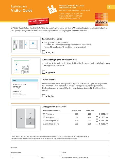 Bestellformular (pdf) - Didacta