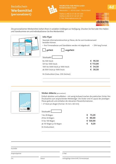 Bestellformular (pdf) - Didacta