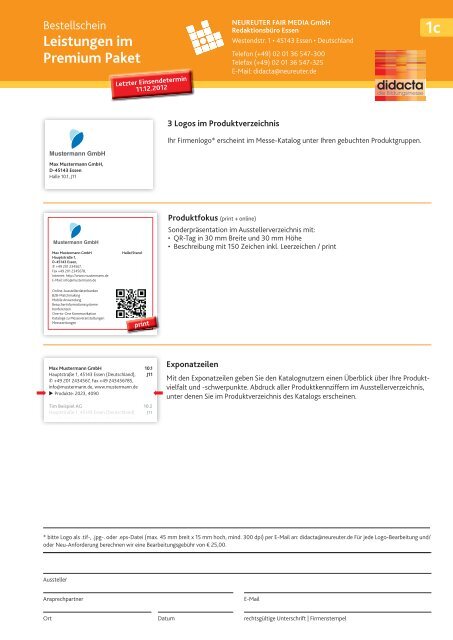Bestellformular (pdf) - Didacta