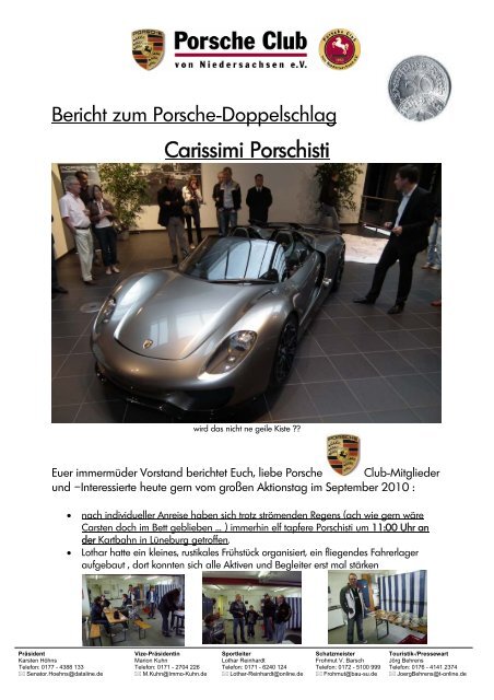 Bericht - Porsche Club von Niedersachsen e. V.