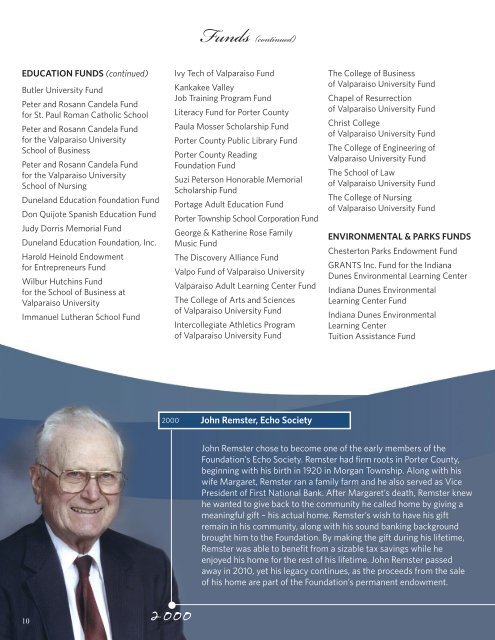 open our 2011 Annual Report - Porter County Community Foundation