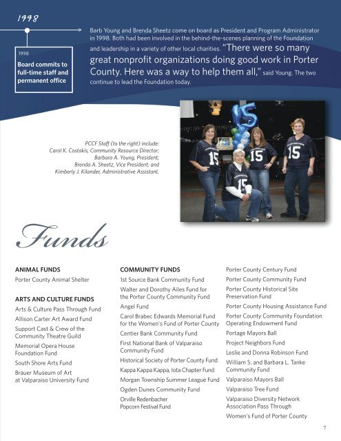 open our 2011 Annual Report - Porter County Community Foundation