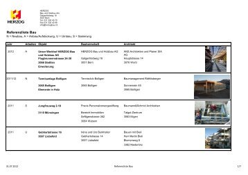 Ein Auszug der Referenzen als PDF - HERZOG Bau und Holzbau AG