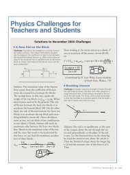 Physics Challenges for Teachers and Students - Scitation